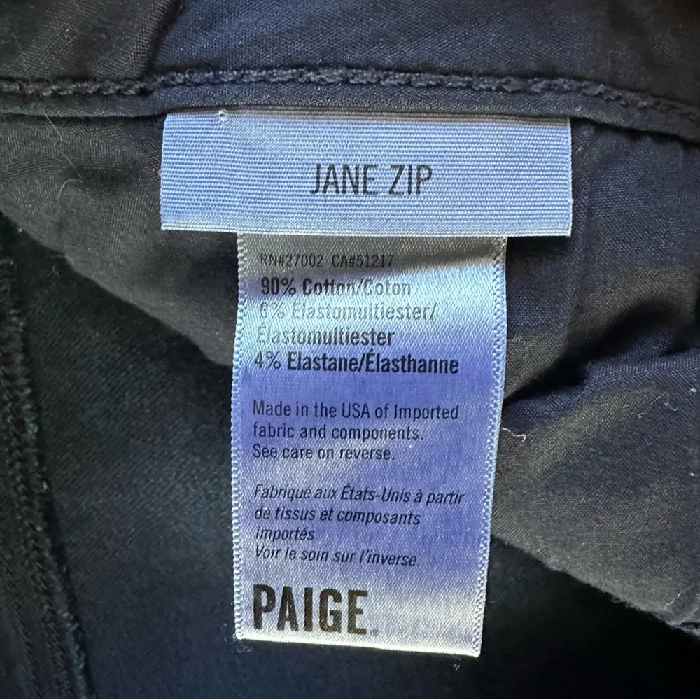 PAIGE Jane Zip Dark Wash Skinny Jeans Size 31 Ankle Zip